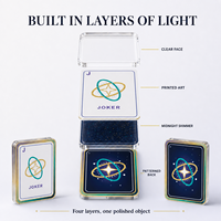 Jeu de tuiles de mahjong en acrylique sur le thème des étoiles, jeu de mahjong portable pour 4 joueurs, jeu de société durable pour les voyages et les fêtes avec étui