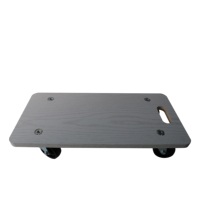Chariot rectangulaire en bois à quatre roues, simple et ergonomique, pour le bricolage et les outils domestiques