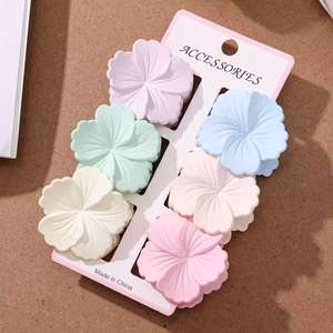 Color sólido dulce mate 6 unids/set pequeñas pinzas para el cabello mujeres niñas moda flor transparente Hawaii pinzas para el cabello accesorios para el cabello - Product Image 3