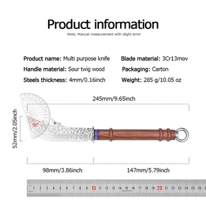 Couteau tactique personnalisable de haute qualité, lame en acier inoxydable Falchion, couteau de poche industriel en bois pour l'extérieur - Product Image 6