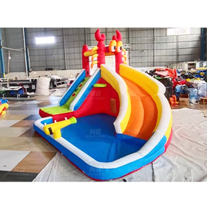 สไลเดอร์น้ำเป่าลม Happy Inflatable, สไลเดอร์พร้อมสระน้ำ, ของเล่นเป่าลมสำหรับเด็กเล็ก 93003 Happy Inflatable Wa - Product Image 1