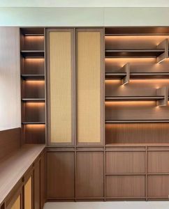 Muebles DE OFICINA DE MADERA Executive CEO Boss Manager Librería Archivador de 2 puertas Gabinete de almacenamiento de oficina de madera de 4 cajones - Product Image 4