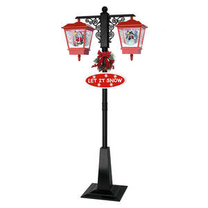 <span class=keywords><strong>Farola</strong></span> Doble Vintage Navideña con Nieve y Luces LED Blancas Cálidas - Product Image 1