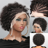 Perrque Brésilienne Remy Cheveux Humains Lisse Naturelle Dentelle Frontale Tressée Afro Kinky Bouclée Onde Bob 13x4