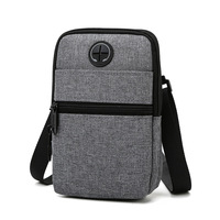Sac bandoulière messager en polyester imperméable, style national simple et tendance, avec fermeture éclair, 4 compartiments pour téléphone portable et porte-cartes, vente en gros