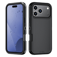 MOQ 500 Vente en gros Coque de protection robuste 3-en-1 orange pour iPhone 18 17 16 15 14 13 12 11 Pro Max, Coque de téléphone robuste à 3 couches