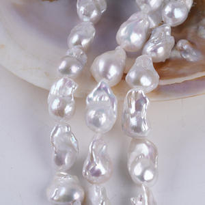 Perles de Zhuji en gros, 14-17 mm, blanches, naturelles, d'eau douce, Baoluo, grandes, de forme irrégulière, semi-finies, pour collier DIY - Product Image 5