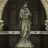 Prix d'usine, statues de la Vierge Marie en marbre naturel d'extérieur avec statue de bébé