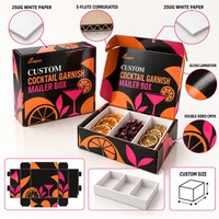 Boîte d'expédition en carton ondulé E-Flute brillant personnalisée pour garnitures de cocktail, emballage d'abonnement e-commerce
