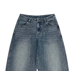 ג'ינס רחב בגזרה ישרה לגברים בסגנון וינטג' איכותי בסיטונאות, מידה גדולה, יוניסקס, גזרה רחבה, היפ הופ, לבוש רחוב, ג'ינס בגזרה רחבה, ייצור לפי הזמנה (OEM/ODM) - Product Image 4