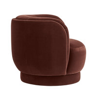Fauteuil pivotant d'appoint en fausse fourrure mohair bordeaux, style moderne du milieu du siècle, pour salon, hôtel, ou chambre à coucher, avec structure en bois vintage