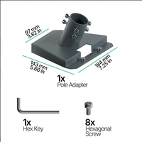 Base de fixation à vis Black Starlink Gen 3, support robuste multi-vis pour montage permanent sur toit