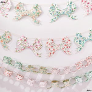 Decoración Colgante para Fiesta de Cumpleaños Infantil con Temática de Té de Primavera DAMAI, Guirnalda de Papel Desechable con Forma de Lazo Floral - Product Image 1