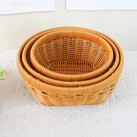 Panier de rangement en rotin tressé écologique A1744 pour la maison – Idéal pour ranger fruits, fruits secs, légumes, pain – Design moderne et épuré
