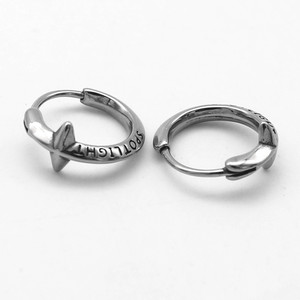 yunnique Minimalist Geometric Cross Clip-on <b>Earrings</b> Titanium Steel Unisex Fashion Jewelry - Product Image 3