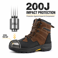 Bottes de sécurité en cuir nubuck EN ISO 20345:2022 S1P, embout en acier, plaque en acier anti-perforation, semelle en caoutchouc PU pour travaux industriels