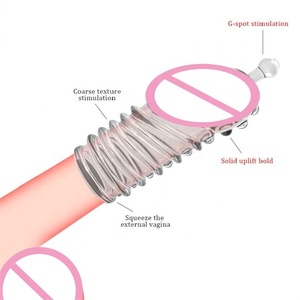Manchon de pénis réutilisable de marque OEM, extenseur réaliste, préservatif d'extension, jouet sexuel pour hommes, agrandisseur de pénis, gaine de préservatif, modèle de retard - Product Image 3