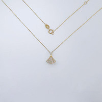 18K Gelbgold Labor-Gezüchteter Diamant-Anhänger Halskette Göttin Elegant Anmutig Fee Voll Besetzt mit Diamanten Verstellbares Damen-Zierstück