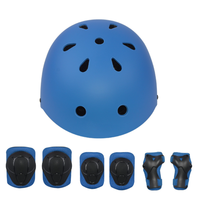Ensemble d'équipement de protection pour patinage à roulettes pour enfants Genouillères à coque rigide Coudières Poignets Casques