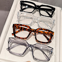 Nouvelles montures de lunettes anti-lumière bleue carrées, montures complètes simples, montures de lunettes vintage pour femmes, visage rond, pour adultes