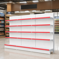 Étagère Gondole Blanche 5 Niveaux 3 Sections pour Supermarché, Magasin de Proximité, Boutique de Détail – Présentoir Réglable