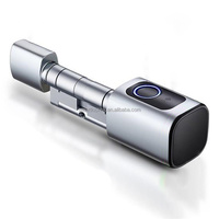 Cylindre intelligent de porte TTlock BLE sans fil en alliage d'aluminium européen avec déverrouillage par empreinte digitale pour la maison