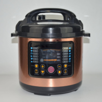 Olla arrocera de 6L, 4 pantallas LED digitales, olla con revestimiento antiadhesivo, tiempo de cocción multiusos, olla a presión eléctrica preestablecida