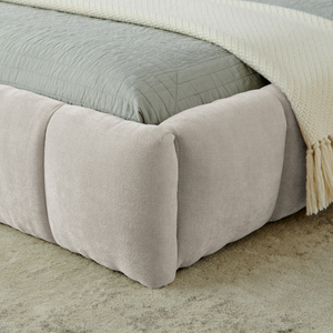 Lit King-Size Moderne de Luxe Réglable avec Revêtement en Tissu Doux et Cadre en Bois pour Meubles de Chambre d'Appartement - Product Image 6