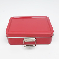 Boîte en fer blanc verrouillable spécifique aux aliments, en stock usine, boîte/boîte en fer blanc rectangulaire pour l'emballage de desserts et de biscuits