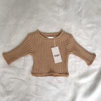 Ensemble de vêtements pour bébé personnalisés, ensembles de pulls en coton côtelé, haut et pantalon, leggings épais, 2 pièces, ensemble de vêtements de détente