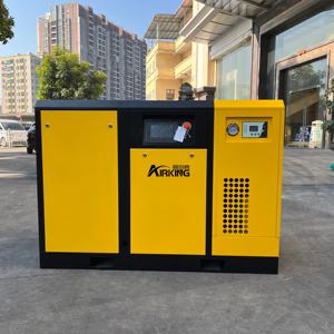 เครื่องอัดอากาศแบบสกรูชนิดติดตั้งอยู่กับที่ ระบบระบายความร้อนด้วยอากาศ  1 เฟส 220 โวลต์ 50 เฮิรตซ์ ระดับการป้องกัน IP54 ความดัน 145 ปอนด์ต่อตารางนิ้ว  ควบคุมด้วย PLC กำลัง 30 แรงม้า 22 กิโลวัตต์  มอเตอร์แบบ PM VSD <span class=keywords><strong>3</strong></span> แกน - Product Image 2