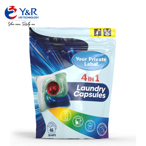 Cápsulas de detergente amarillo desechables de 5 cámaras para lavar ropa, fáciles de transportar, MOQ bajo aceptable - Product Image 4
