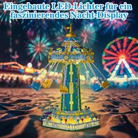 1892 pièces STEM parc d'attractions grande roue Kit de construction de modèles statiques pour enfants avec lumières et cabines colorées