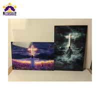 Jésus Portrait Christianisme Décor Peinture sur Acrylique Art Peintures Murales Moderne Religion Arts LED Affiche