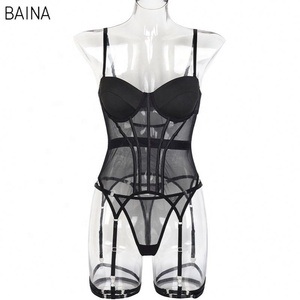 <span class=keywords><strong>Hot</strong></span> Women's Sheer Nuisette Lencería sexy G-String Ropa interior de mujer - Product Image 5