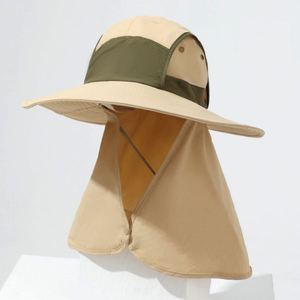 Outdoor Sun Shade Wide Brim Fishing Caps Neck Protection Safari Jungle <b>Bucket</b> <b>Hats</b> <b>With</b> <b>String</b> - Product Image 5
