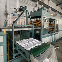 Machine de fabrication de boîtes à lunch, assiettes et plateaux jetables en mousse de polystyrène (PS) entièrement automatique, haute capacité, multifonctionnelle, à pompe à vide