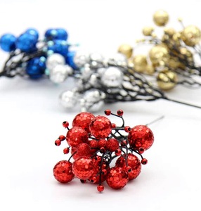Rami di Bacche Glitterate Artificiali all'Ingrosso per Decorazioni Natalizie, Ghirlande Fai-da-Te e Artigianato - Product Image 2