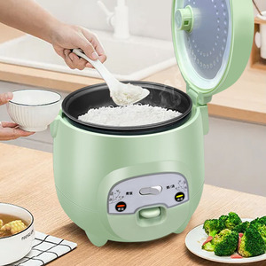 Factory Wholesale Portable Cylinder Mini Rice Cooker With Plastic Housing Non-Stick Inner Pot and Measuring <b>Cup</b> Ricecooker - Product Image 4