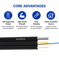 Stok Tersedia GJYXFCH Kabel Drop Outdoor Self-Supporting 2 Core SM G657A2 PE Kabel Serat Optik dengan Steel Messenger Express