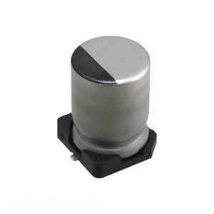 Condensador de Aluminio de 330 uF, 20%, 6.3V, Montaje Superficial SMD, UCW0J331MCL1GS, Canal del Fabricante 330 - Product Image 1