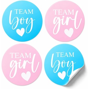 Autocollants pour fête <span class=keywords><strong>de</strong></span> révélation du sexe, autocollants <span class=keywords><strong>de</strong></span> vote pour équipe garçon ou équipe fille, jeu <span class=keywords><strong>de</strong></span> révélation du sexe garçon ou fille, bleu et rose - Product Image 1