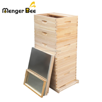 Nouvelle ruche Menger Bee Langstroth non assemblée à 5 niveaux, 10 cadres, en bois de sapin avec joint en queue d'aronde, pour apiculture, 2 niveaux profonds et 3 niveaux moyens inclus
