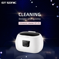 Pencuci Ultrasonik Rumah Tangga GT-F5 Elektrik 600ml 43kHz Timer Digital 35W untuk Gigi Palsu, Kacamata, Perhiasan, ABS, SUS304 Stainless Steel