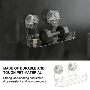 Porta doccia a muro con barra portasciugamani e ripiani per bagno in plastica per animali domestici - Product Image 3