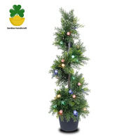 Arbre artificiel en cyprès spirale de 92 cm (3 pieds) avec pot lumineux à LED à changement de couleur, plante artificielle pour la décoration de la maison et du jardin, vente en gros