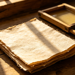 Rough Deckle Edge Unbleached Paper Ideal For Vintage Decor Gift Wrapping And Handmade Packaging - Product Image 3