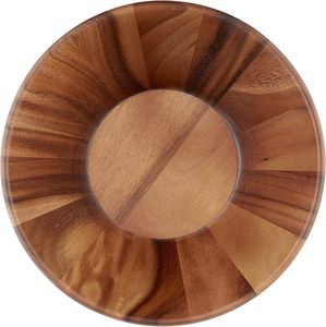 Custom Logo Acacia Wooden Salad Bowl Large Round Wood Serving Bowl for <strong>Pasta</strong> Popcorn Fruits Dining Catering Tabletop - Product Image 4