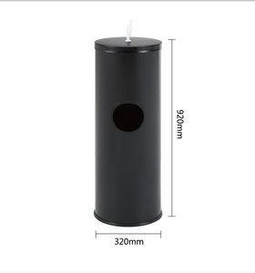 Stainless Steel Modern <strong>Toilet</strong> Floor Stand Wet <strong>Wipe</strong> <strong>Dispenser</strong> with Bin Door and Garbage Can Eco-Friendly Black/Metallic Color - Product Image 5