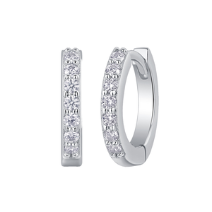 Fine Jewelry Women's Platinum Plated S925 <b>Silver</b> Premium Luxury GRA Certified Brilliant Cut VVs1 Moissanite Hoop <b>Dangle</b> <b>Earrings</b> - Product Image 1